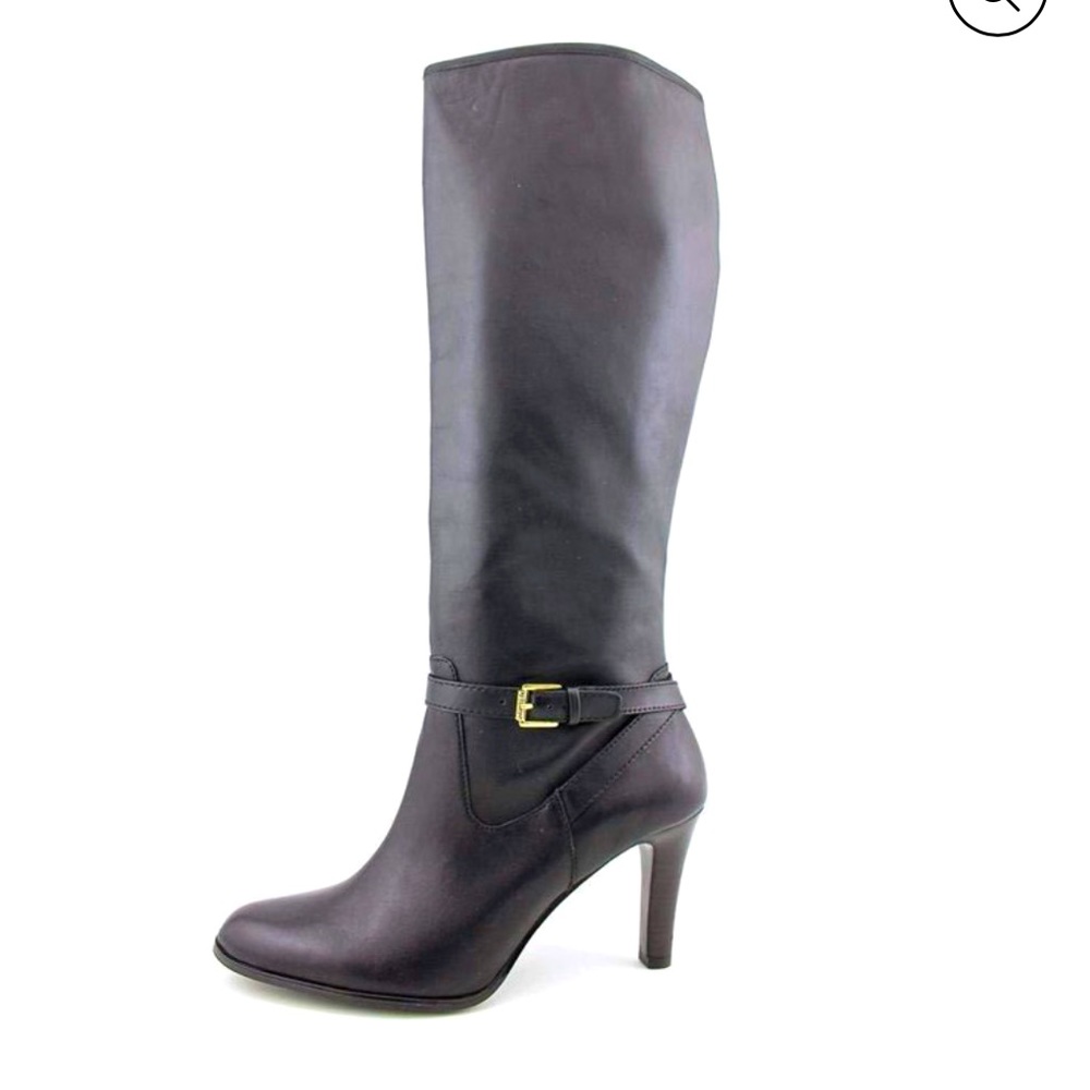 Lauren By Ralph Lauren RLL Black Bethan Buckle Boot, Size 8.5